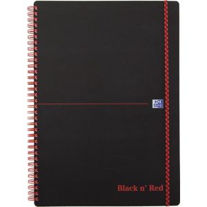 Oxford Black n' Red - Notitieboek - A5 - Ruitjes Papier - 90g - Softcover - Zwart