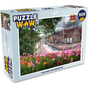 Puzzel Dokkum - Tulpen - Huis - Legpuzzel - Puzzel 500 stukjes
