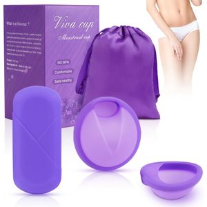 Namajunas - Herbruikbare Menstruatie Cup - Menstruatiedisc - 2 Menstruatiecup Maat S + L - Platte Stijl, Sport, Lekbestendig