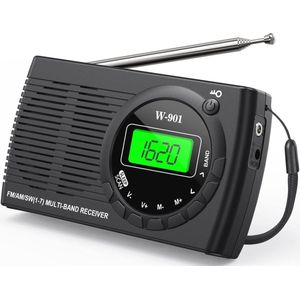 Draagbare FM/AM/SW Mini-radio met Sterke Ontvangst en Helder Geluid