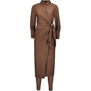 zayna swimwear- overslag-burkini- taupe- Maat M- Maat 38- zwemset- UV-werend- Sneldrogend-lange burkini 126 cm lang