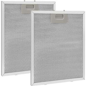Verpakking van 2 - Vetfilters voor afzuigkappen - 5-laags aluminium gaas - herbruikbaar metalen vetfilter voor afzuigkappen met afmetingen 260x320x9 mm