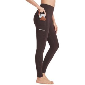 Dames Sportleggings Hoge Taille Fleece Gevoerd Waterdicht Opaque Buikcontrole Slim Fit Yoga Broeken Fitness Trousers met Zakken