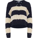 DreiMaster - Vintage - Trui - Marine / Wolwit - Losse Pasvorm