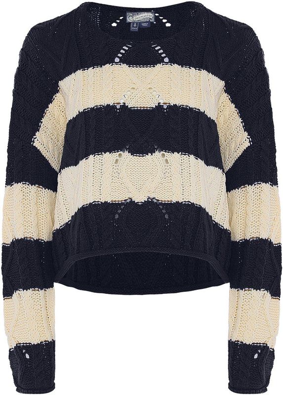 DreiMaster - Vintage - Trui - Marine / Wolwit - Losse Pasvorm