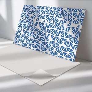 Wallfluent Vinyl Wandpaneel - Abstract driehoekpatroon Zelfklevende Wandbekleding - 120 cm x 60 cm - Blauw Vinyl Wandpaneel - 1 stuk - Rechthoekig Wandbekleding Vinyl - Patroon Wandpaneel - Wandpaneel PVC - Wandpaneel Keuken en Badkamer