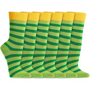 Biologische kindersokken | Vrij van schadelijke stoffen | Merk: Socks4Fun | Maat: 19 t/m 38 | Kleur: Groen | 6 Paar