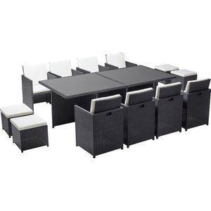 Concept-U - Tafel en stoelen 12 backy backless cv cv zwart/wit MONACO
