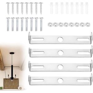 Plafondlamphouder 90 mm zwart met schroeven - Set van 4 - Ophanging voor thuiskantoor plafondverlichting .