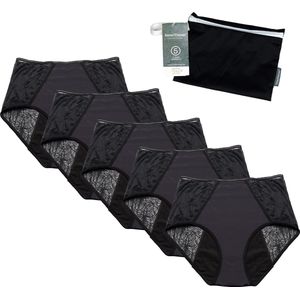 Cheeky Pants Feeling Fearless Set - 5 x Menstruatieondergoed - Maat 40-42 - Extra Absorptie - Wetbag - Zero Waste Product