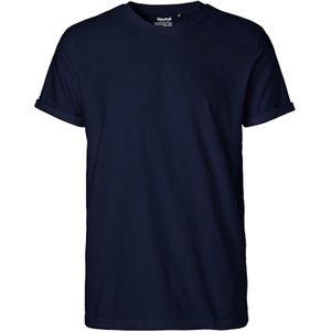 Men´s Roll Up Sleeve T-Shirt met ronde hals Navy - M