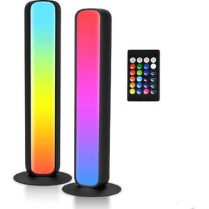 LED Lichtbalk RGB + Wit - 2 Stuks - USB - 4 standen - Op Afstandsbediening - Tafellamp - Light Bar - LED Sfeerverlichting