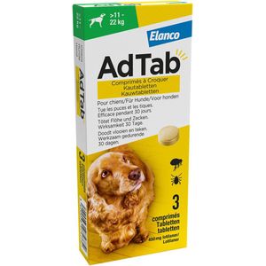 AdTab Anti Vlo en Teek Kauwtabeletten Hond >11-22 kg 3 tabletten