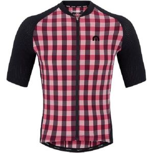 Megmeister Woven Jersey Burgundy/Pink - Fietsshirt korte mouwen Bordeaux/Roze Unisex-M