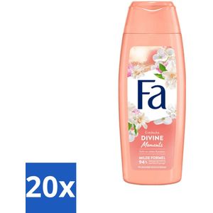 20 x Fa - Douchecrème - Divine Moments - Verzorgen & Voeden - Verfrissend - 250 ml - Voeden - Verfrissend - Natuurlijke Ingrediënten - Duurzaam - 250 Ml