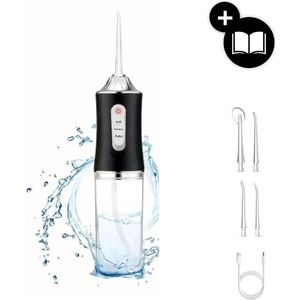 BeautyFitXL® - Waterflosser PRO - Monddouche - Draadloos - Water Flosser 4 Opzetstukken - Incl. Opbergbag - Zwart