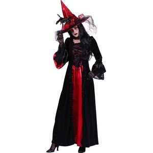 Halloween jurk Feronia zwart-rood exclusief hoed