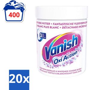 Vanish Oxi Action - Vlekkenverwijderaar Poeder - Zonder Bleek - Witte Was - 550 Gram - Bulkverpakking - 20 stuks