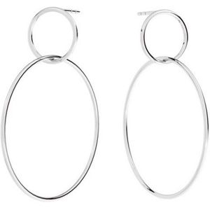 ARLIZI 2056 Oorbellen twee ringen - sterling zilver - 4,5 cm
