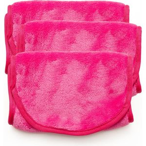 Intirilife set van 3 make-up remover doekjes microvezel make-up remover doekje voor gezicht in roze - 40,5 x 17 cm - make-up remover pads zacht uitwasbaar reinigingsdoekje herbruikbaar 3 stuks Cosmetics Beauty