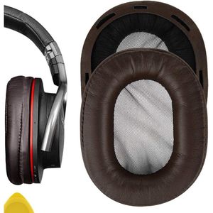 Eiwit lederen vervangende oorkussens voor Sony MDR-1R MDR-1RMK2 - Hoofdtelefoon Oorkussens - Bruin