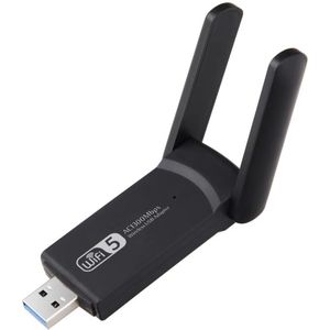 WiFi USB Adapter – Dual Band 2.4 & 5GHz – 1300 Mbps – Met Antenne – Plug & Play