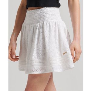 Superdry Vintage Lace Mini Skirt Dames Rok - Gebroken Wit - Maat L