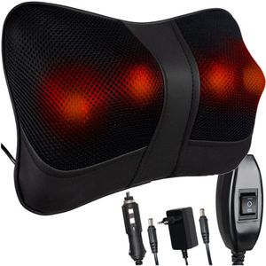 Shiatsu - Massagekussen - Zwart - Met Warmtefunctie - 2 Massage Modi - Thuis & Auto