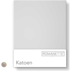 Romanette - Hoeslaken - Lichtgrijs - Katoen - 160 x 200 cm
