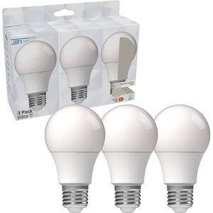 ProLong LED Lamp E27 - Koud wit licht 4000K - 8W (60W) - A60 Mat Peertje - 3 lampen