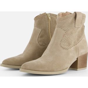 Linea Zeta Enkellaarsjes beige Suede - Maat 40