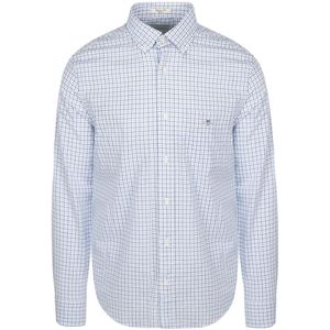 Gant - Casual Overhemd - Blauw - Poplin Ruit