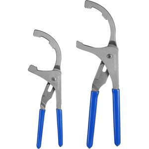 Oliefilter sleutelset, 9 inch en 12 inch verstelbare oliefilter verwijderings tang, geschikt voor motorfilters, auto's en vrachtwagens, tweedelige set.