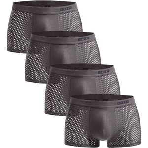 BOXR Boxershort Heren 4 Pack - Bamboe Ondergoed Heren - Duurzaam & Ademend - Zijdezacht - Perfecte Pasvorm - Heren Ondergoed - Onderbroeken Heren - Ideaal voor Dagelijks Gebruik & Sport - Maat S