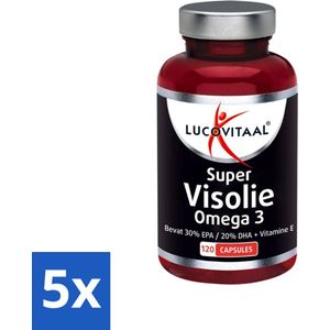 5 x Lucovitaal - Visolie - Super Omega 3 - 120 Capsules - Hersenen - Gezichtsvermogen - Supplement - Voedingssupplement