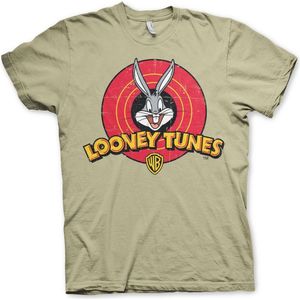 Looney Tunes Distressed Logo T-Shirt Khaki-XL