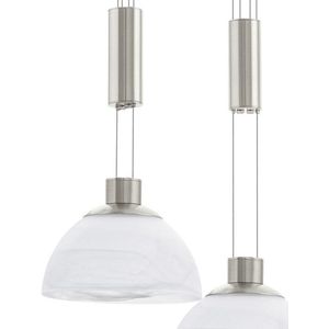 EGLO Montefio - Hanglamp - 3 Lichts - Ø420mm. - Nikkel-Mat - Alabaster Glas - Wit