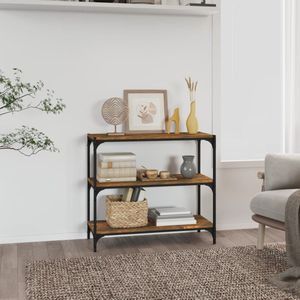 The Living Store Boekenkast - Smoked Oak - 80 x 33 x 70.5 cm - Duurzaam materiaal - Stevig en stabiel frame - Voldoende opbergruimte - Brede toepassing - Industrieel ontwerp