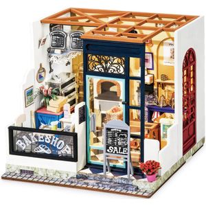 Robotime Nancy’s Bake Shop DG143 - Houten Modelbouw - Poppenhuis met LED Licht - DIY