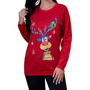 Dames Kerstmis sweatshirt kersttrui vrouwen casual shirt met lange mouwen Christmas Sweat bovenstuk