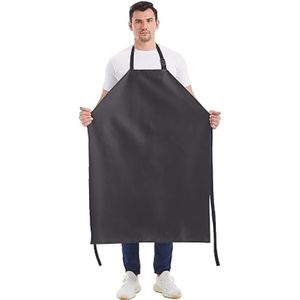 Unisex PU waterdicht verstelbaar schort werkschort vleesschort slagersschort voor slagerij, reiniging, industrie, zwart