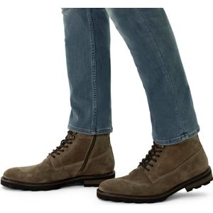 Manfield - Heren - Taupe suède veterboots - Maat 47