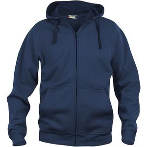 Clique Basic hoody Full zip Navy Blue maat 4XL