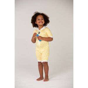 Ducksday - zwempakje voor baby en peuter - unisex - eendelig - met rits - UV-werend UPF50+ - Lemonade - Lichtgeel - 2 jaar
