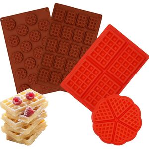 Veelzijdige Set van Vier Wafelmallen voor Creatief Bakplezier