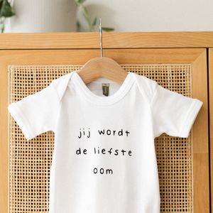 Baby rompertje met tekst - Jij wordt de liefste oom - Maat 50-56 - Aankondiging zwangerschap - Cadeau - Zwangerschap aankondiging - aankondiging baby - pregnancy announcement