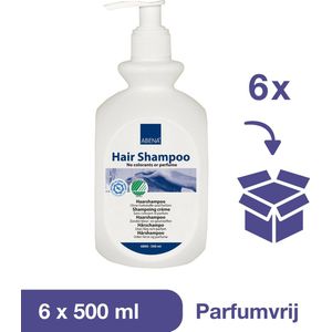 ABENA Milde Shampoo Ongeparfumeerd - Voor de Droge en Gevoelige Hoofdhuid - Geschikt voor Alle Haartypen - Vegan en Duurzaam Geproduceerd - Kleurstofvrij - 6x 500ml
