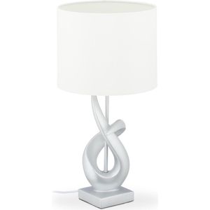 Relaxdays tafellamp modern - designlamp - nachtlamp - lampenkap - E27 fitting - zilver