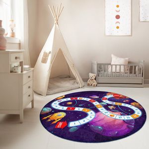 Kinderkamer Vloerkleed Rond Tapijt|Educatieve kindertapijten|Antislip Kindervloerkleed|Kinderen Tapijt Decor|Speelkleed|Kleurrijk kindervloerkleed|Bordspel Avontuur
