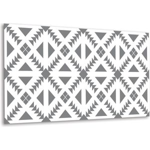 Tulup PVC Wandpaneel - Vierkanten en Driehoeken Vinyl Wandpaneel - 100 cm x 50 cm - Grijs Wandpaneel Zelfklevend - 1 stuk - Wandpaneel Zelfklevend - Mozaïek Wandpaneel - Vinyl Wandpaneel - Plaktegels Keuken en Badkamer